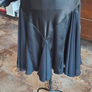 PIERRE CARDIN BLACK TWIRL SATIN CHIFFON SKIRT SZ 10